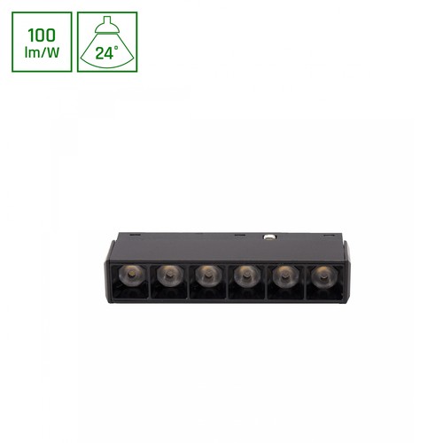 6W SHIFT Basic Grid XS Lineair Armatuur - 11cm, 3000K, Zwart