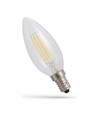 E14 5,5W LED kaarslamp - Filament, helder glas, 700lm, 2700K, C35