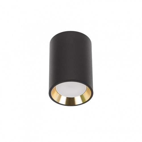 CHLOE mini P20 rond - zonder lichtbron, behuizing zwart, ring goud, rand zwart