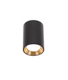 CHLOE mini P20 rond - zonder lichtbron, behuizing zwart, ring goud, rand zwart