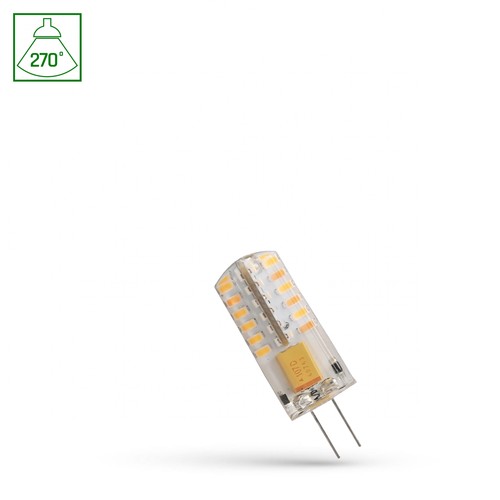 LED 2W G4 - 12V, Kolom, Siliconen, Warm wit, Spectrum