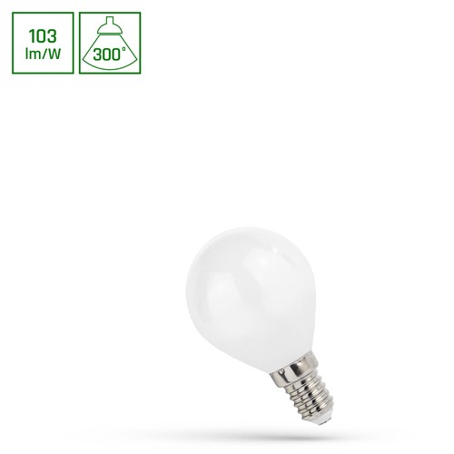 E14 4W LED kogellamp - 100lm/W, P45, bolvormig