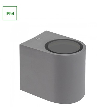 GU10 opbouw plafondlamp, IP54 - Zwart/grijs, buiten/binnen, max 6W LED, zonder lichtbron