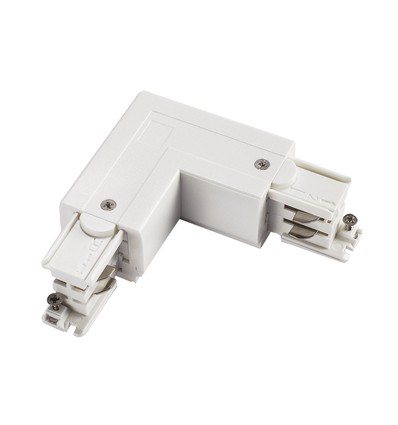L-connector voor 3-fase rails - Rechts, wit, Spectrum