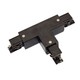 T-connector voor 3-fase rails - T2, Links, zwart, Spectrum