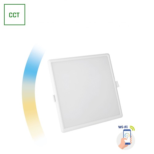 Algine 22W Smart CCT+dimbaar LED-inbouwpaneel - Vierkant, Wi-Fi