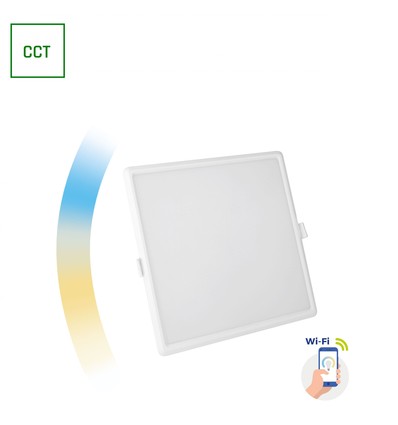 Algine 22W Smart CCT+dimbaar LED-inbouwpaneel - Vierkant, Wi-Fi
