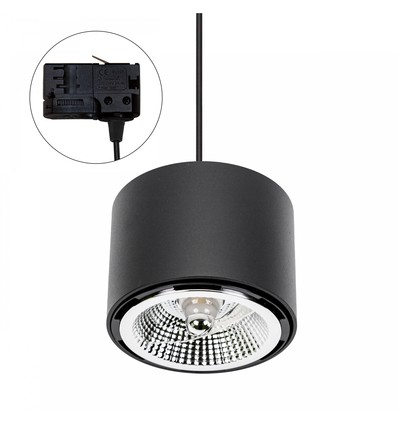 CHLOE AR111 1-fase railspot voor GU10 - Zwart, zonder lichtbron, IP20