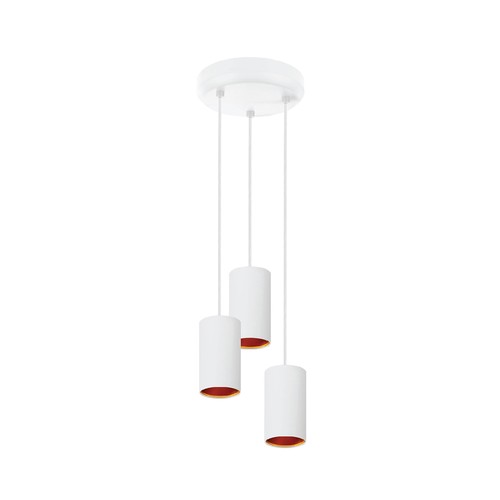 CHLOE Hanglamp - GU10 x3, IP20, Wit Goud Ronde Basis, Zonder Lichtbron