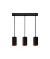 CHLOE GU10 X3 IP20 HANG LAMP ZWART GOUD RECHTHOEKIGE BASIS