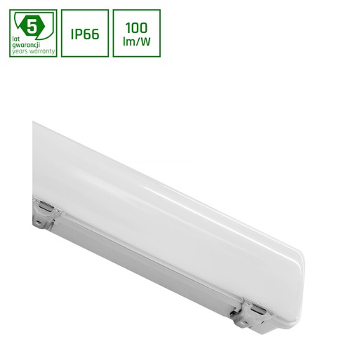 60cm 24W Limea LED armatuur - IP65, 2400lm, 4000K, transparante cover, garage/werkplaats