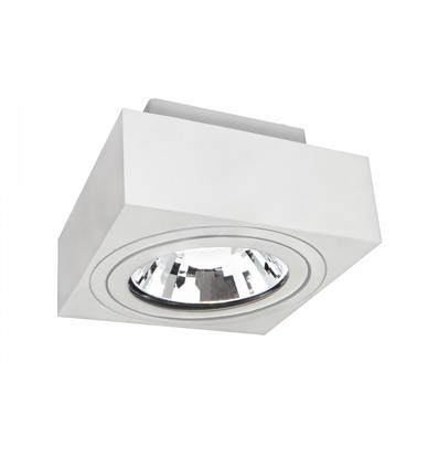 AR111 GU10 opbouwspot, wit - Vierkant, verstelbaar, 14,5 x 14,5 x 8,5 cm, zonder lichtbron