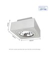 AR111 GU10 opbouwspot, wit - Vierkant, verstelbaar, 14,5 x 14,5 x 8,5 cm, zonder lichtbron