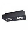 Mirora AR111 X2 dubbele opbouwspot - Zwart, rechthoekig, verstelbaar, voor 2x GU10, 29,3 x 14,5 cm