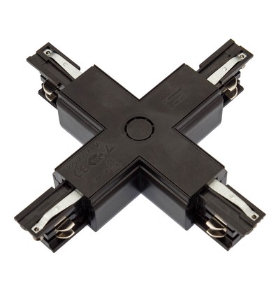 X-connector voor 3-fase rails, SPS - Zwart, Spectrum