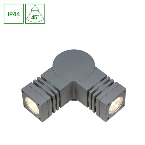 TORRE 3,6W 2x1LED Cree 45° Op+Zij IP44 Koud Wit - Wandmontage