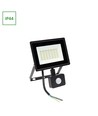 30W LED breedstraler met sensor - 6000K (Koud wit), zwart