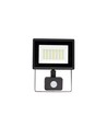 30W LED breedstraler met sensor - 6000K (Koud wit), zwart