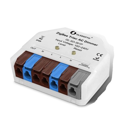 Gledopto Pro Zigbee inbouwdimmer - Hue compatibel, push-dim, LED dimmer, 200W, 230V