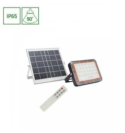 50W Solara 2 solar breedstraler - 3.2V, IP65, koud wit, zwart, afstandsbediening, incl. zonnepaneel