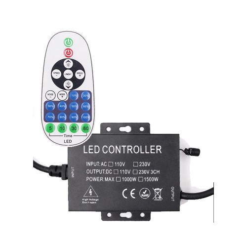 RF draadloze timer+dimmer met afstandsbediening IP67 waterdicht - Voor 230V 8x16 Neonflex, geheugenfunctie, max 100m