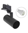 3-fase GU10 MADARA Mini II spanningsrailspot - Zwart, 3 circuits, zonder lichtbron