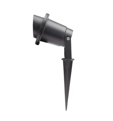 FLORI GU10 - Aluminium, verstelbare hoek, IP65, 98x180mm, zwarte grondpen, zonder lichtbron