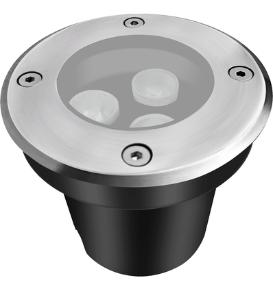 LEDlife inbouwspot - 3W, rond, roestvrij staal, 24V AC/DC