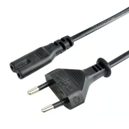 8-vormige stekker met 110 cm zwarte kabel en netsnoer