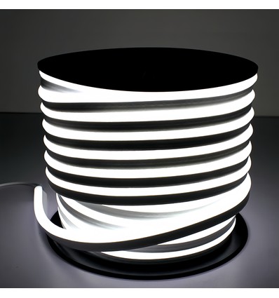 Neutraal wit 8x16 CLIP-ON Neon Flex LED - 9W per meter, IP67, 230V