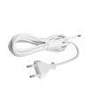 150cm stroomkabel, 250V - IP20 binnenshuis, Wit, Eurostekker en gestripte draden, 6A