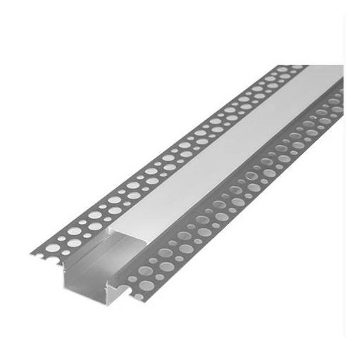 Aluminiumprofiel 50x20 voor inbouw - 1 meter, wit, inclusief melkglas cover