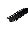 Aluminium profiel 50x20 voor inbouw - 1 meter, zwart, inclusief zwarte afdekking