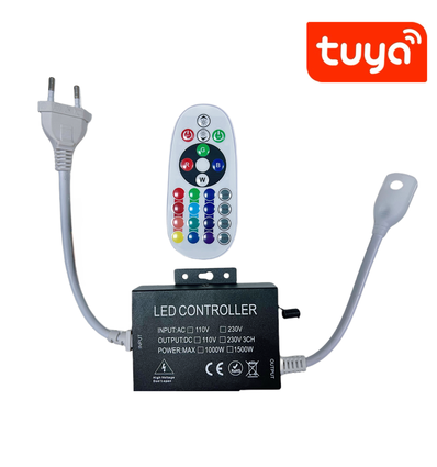 230V RGB WIFI Smart Home CLIP-ON controller - Inclusief eindkap, voor 230V, geheugenfunctie, 100 m