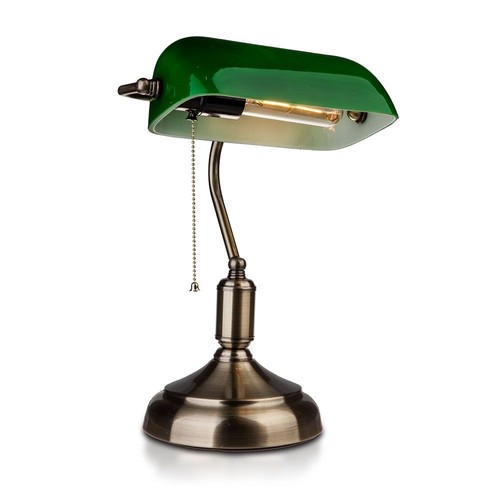 V-Tac Klassieke bureaulamp - Groen glas, 1,5 meter snoer, E27 fitting, zonder lichtbron max. 60W