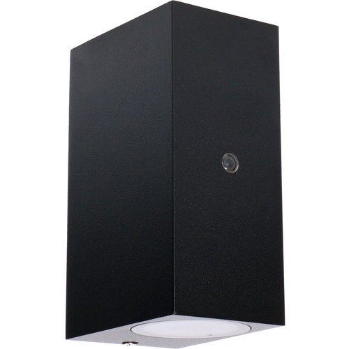 Los Angeles buitenwandlamp met schemersensor, Up/Down, GU10, IP44 - Zwart