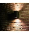Los Angeles buitenwandlamp met schemersensor, Up/Down, GU10, IP44 - Zwart