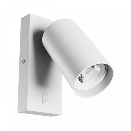 GU10 wandlamp met schakelaar - Ø5,5 x 100cm, verstelbare kop, wit, binnen