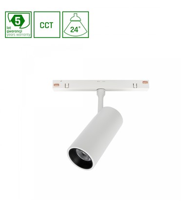 10W Shift Spot M railspot voor 48V - 24°, RA90, CCT, 5 jaar garantie, 48V DC