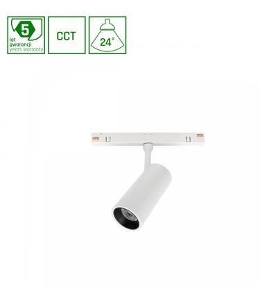 6W SPOT S railspot voor 48V Shift systeem, RA90 - 48V, CCT, 24 graden, wit, 5 jaar garantie