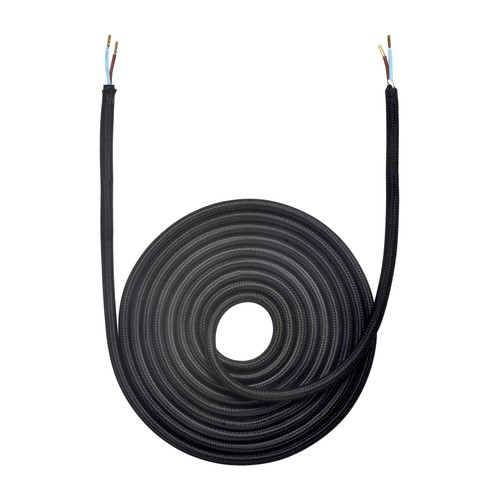 3 Meter Zwarte Stofkabel 2X0,75 mm² Van Halo Design