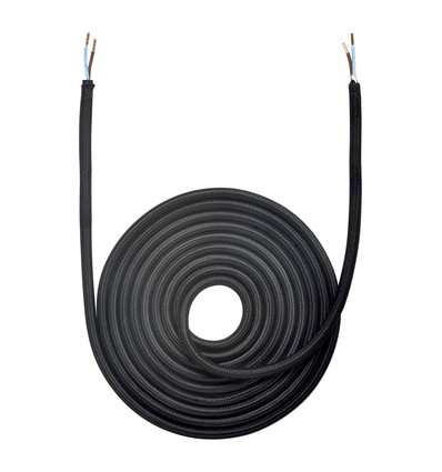 3 Meter Zwarte Stofkabel 2X0,75 mm² Van Halo Design