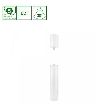 Hangit M 11W - Multirichtings CCT 230V 30° IP20 74x300Basis 80x110 Wit, Verstelbare Hoogte