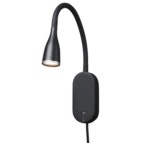 EYE LED Wandlamp met USB en Touch dimmer, 5W, Nielsen Light - zwart