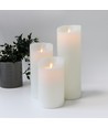 LED kaarsen XL, 3 st, Ø10cm, 17,5/22,5/30cm, bewegende vlam, wit
