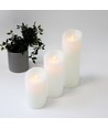 LED kaarsen XL, 3 st, Ø10cm, 17,5/22,5/30cm, bewegende vlam, wit