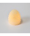 LED Dennenappelkaars, knipperend vlam effect, wit - Hoogte 8cm, Ø6cm, echte was