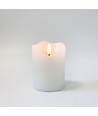 LED Stompkaars 10cm hoog, vlameffect, wit - Ø7,5cm, 10cm hoog, werkt met afstandsbediening, timer, echte was