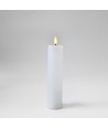 LED Blokkaars 10 cm hoog, vlam effect, wit - Ø5 cm, 20 cm hoog, werkt met afstandsbediening, timer, echte was