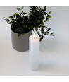 LED stompkaars 20cm, vlameffect, wit - Ø5cm, afstandsbediening, timer, echte was
